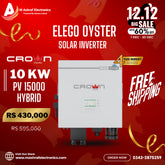 CROWN ELEGO-OYSTER 10 KW PV 15000 Single-Phase Pure Sine Wave Hybrid Solar Inverter Brand Warranty