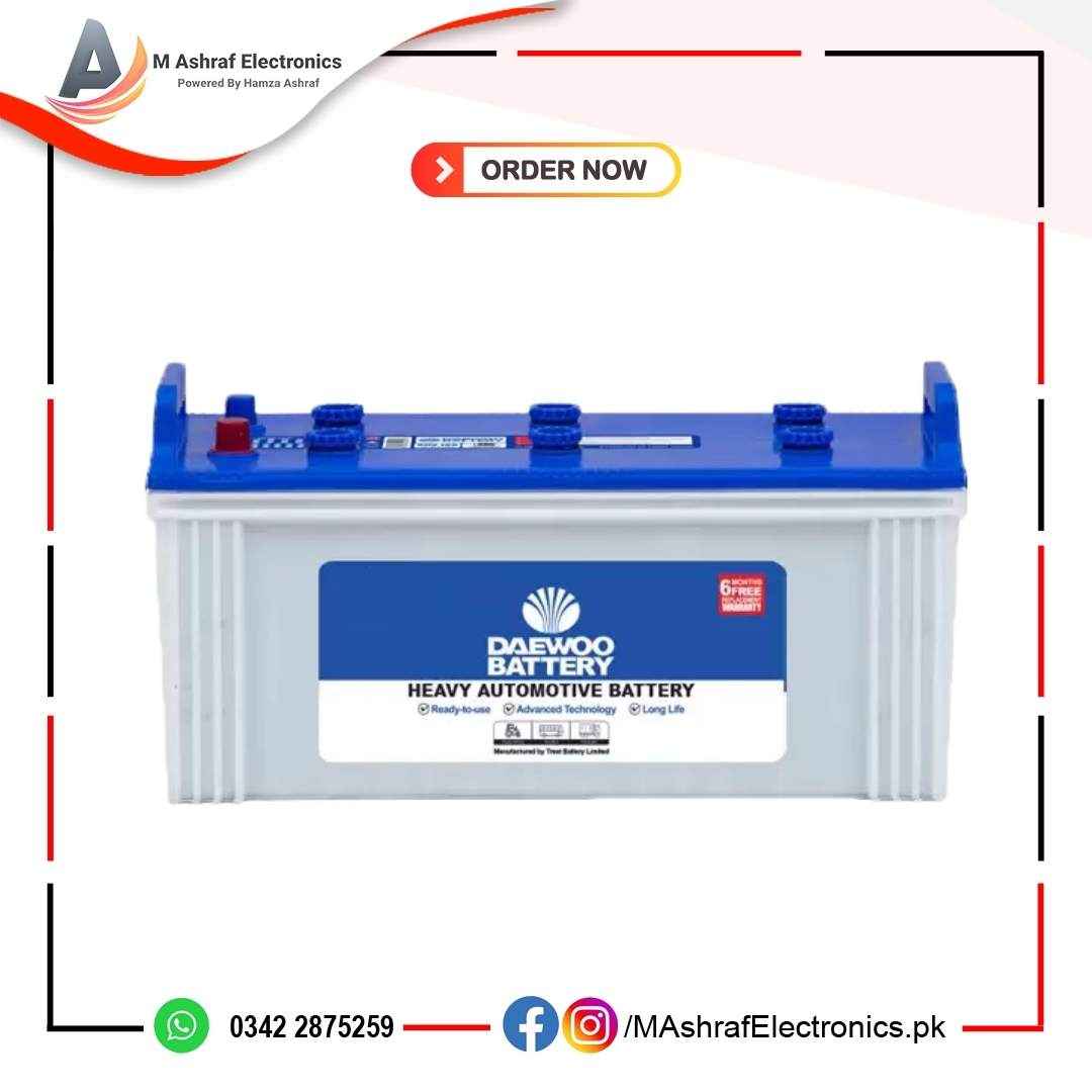 Daewoo DIB-180 Deep Cycle Lead Acid Unsealed UPS & Solar Battery 145 Ah 1 Year Brand Warranty - M Ashraf Electronics