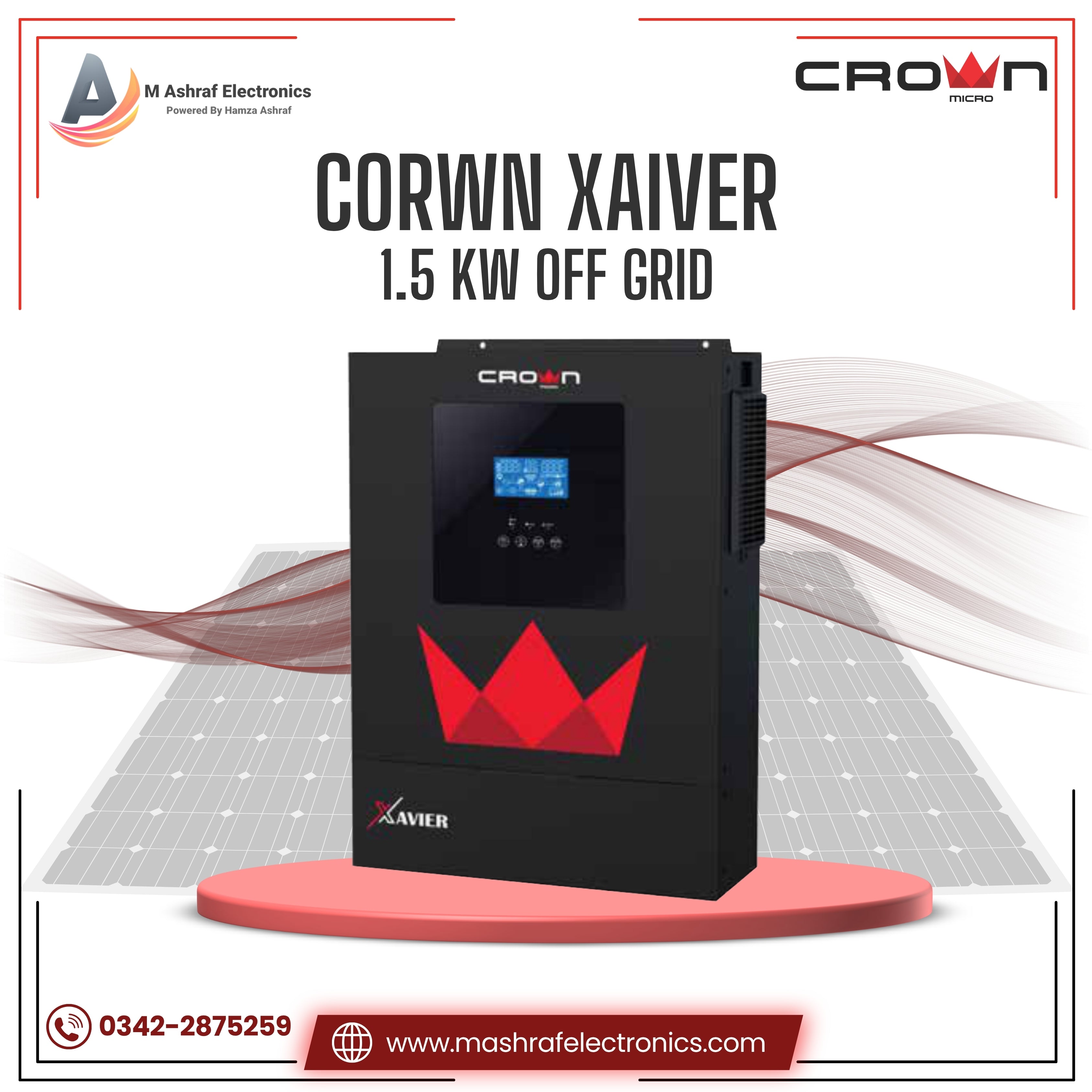 Crown Xaiver 1.5KW  Off Grid Inverters PV 2500  4 Brand Warranty
