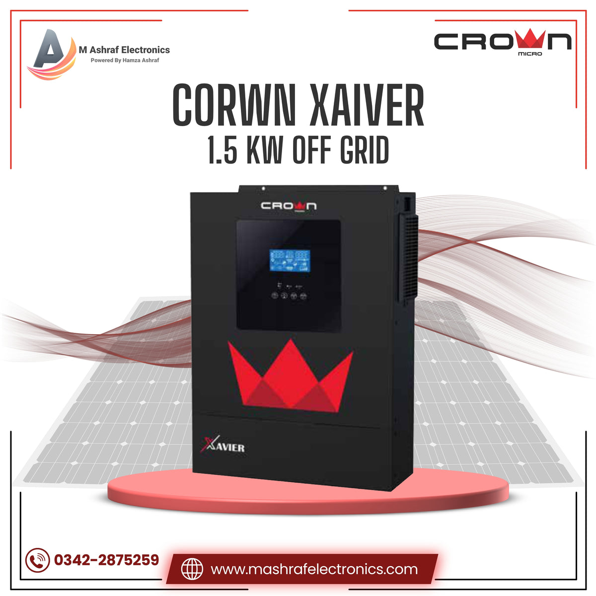 Crown Xaiver 1.5KW  Off Grid Inverters PV 2500  4 Brand Warranty