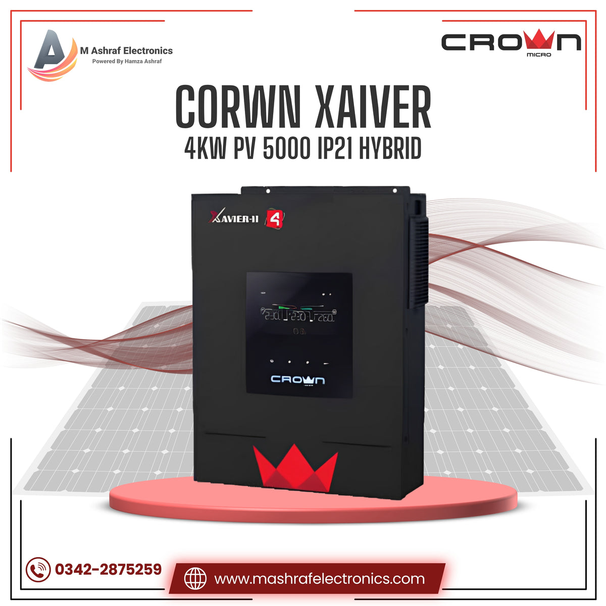 Crown Xavier II 5.6 KW Inverter Pure Sine Wave Solar Hybrid Inverter 5 Year Warranty