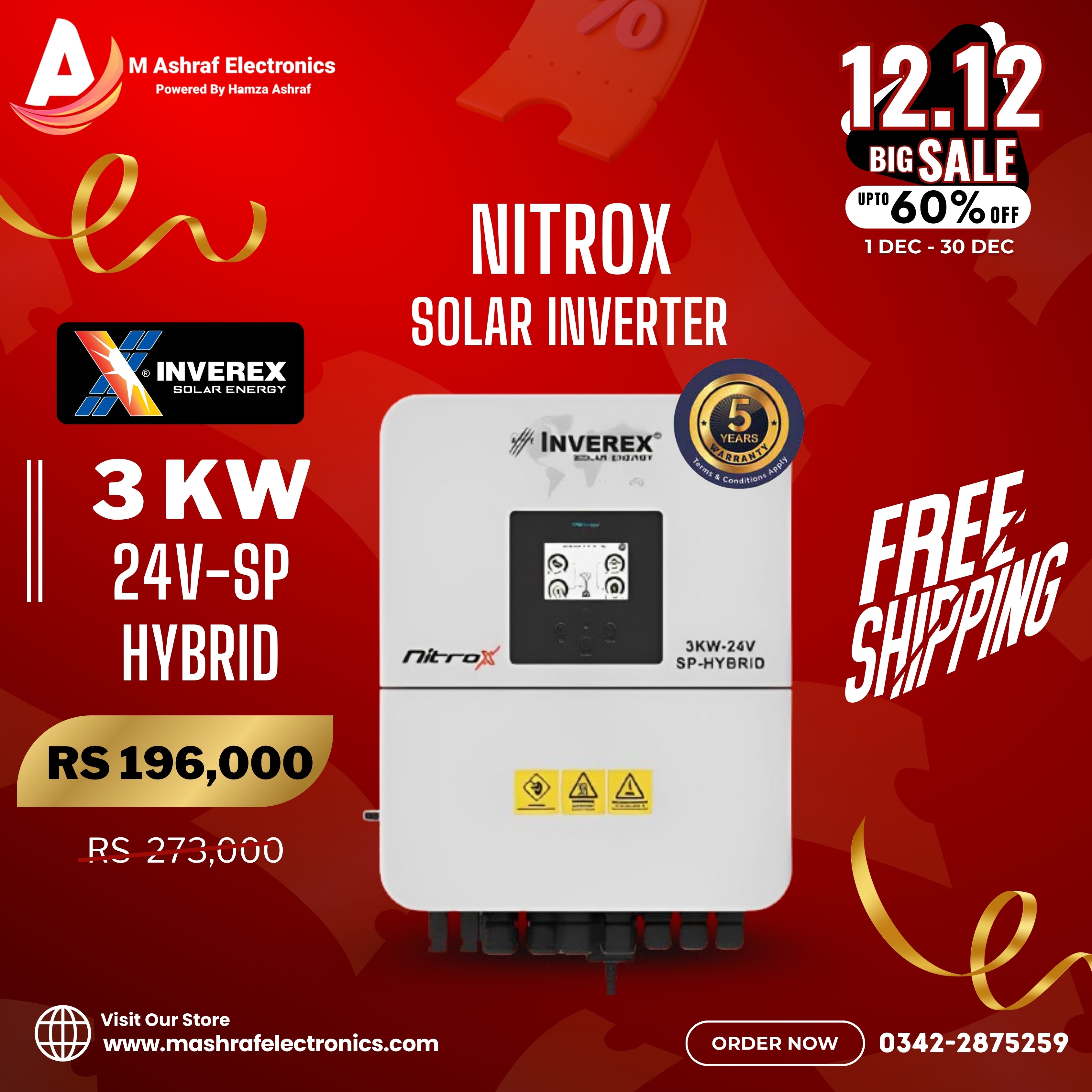 Inverex Nitrox 3KW – 24V Solar inverter (Single phase)