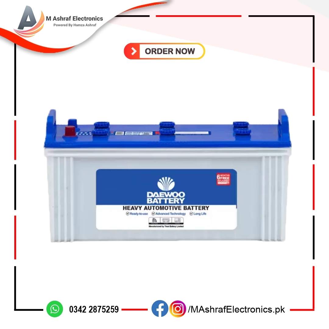 Daewoo DIB - 180 Deep Cycle Lead Acid Unsealed UPS & Solar Battery 145 Ah 1 Year Brand Warranty - M Ashraf Electronics