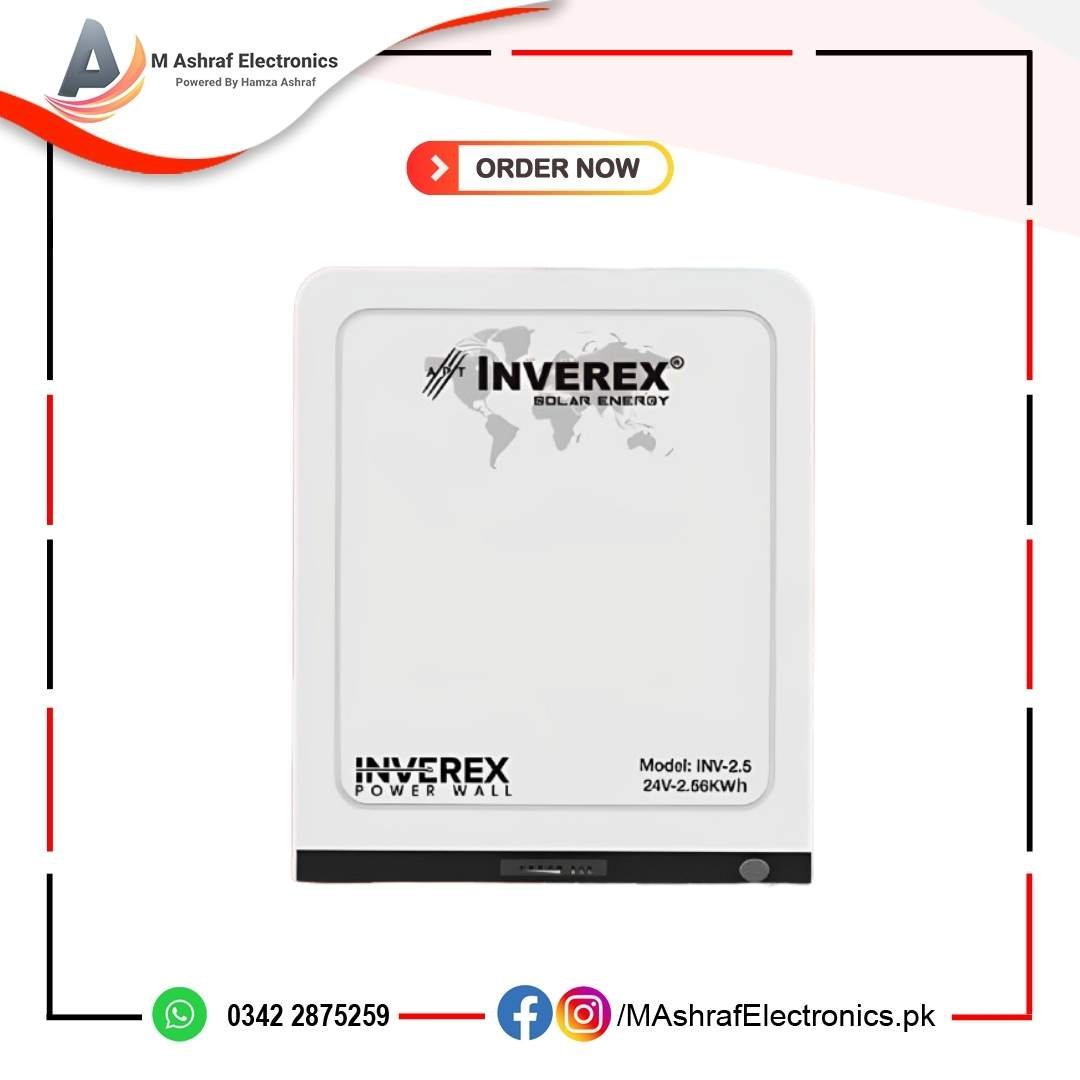 Inverex power wall 24v 100A 2.56kwh battery bank - M Ashraf Electronics