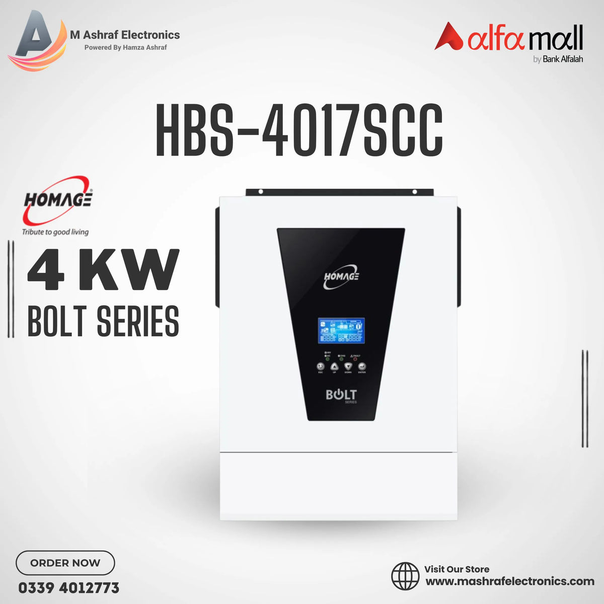HOMAGE BOLT SERIES (HBS-4017SCC) UPS SOLAR SUPPORTED INVERTER