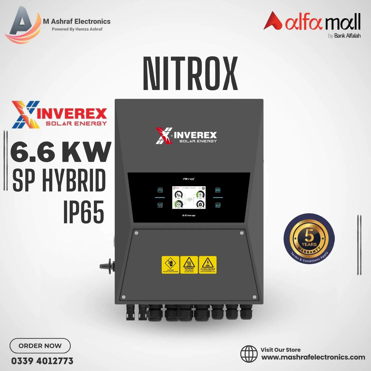 Inverex NitroX 6.6KW SP Hybrid IP65 Dual MPPT Solar Inverter Brand Warranty