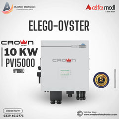 CROWN ELEGO-OYSTER 10 KW PV 15000 Single-Phase Pure Sine Wave Hybrid Solar Inverter Brand Warranty