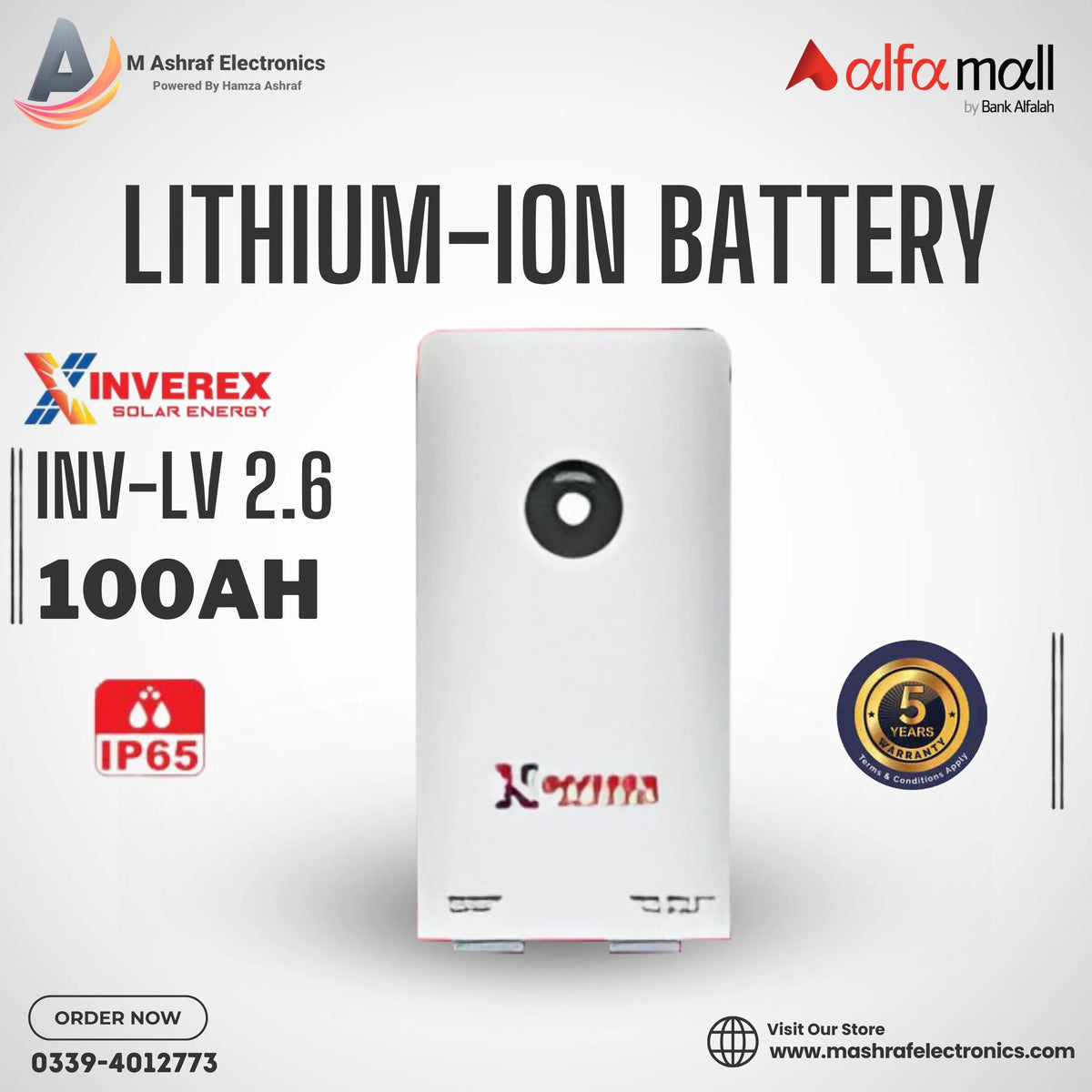 Inverex Lithium-ION battery  INVLV 24V2.6 100Ah 5 Year Warranty