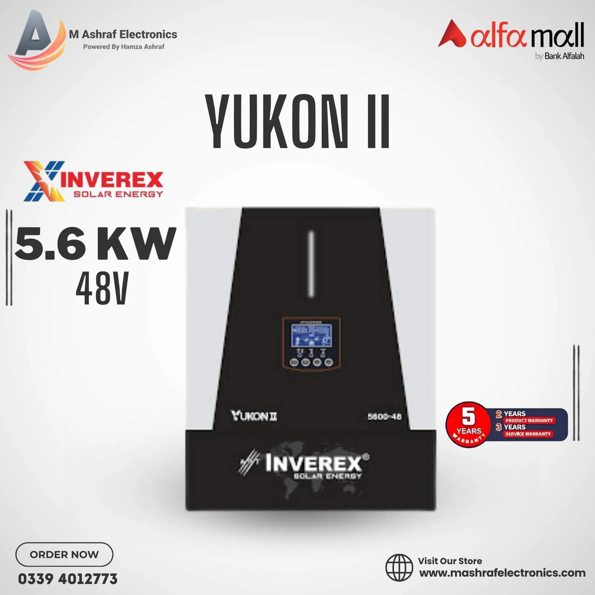 Inverex Yukon II .5.6 KW-48V Solar Inverter High-Efficiency Pure Sine Wave Inverter 5 Years Brand Warranty