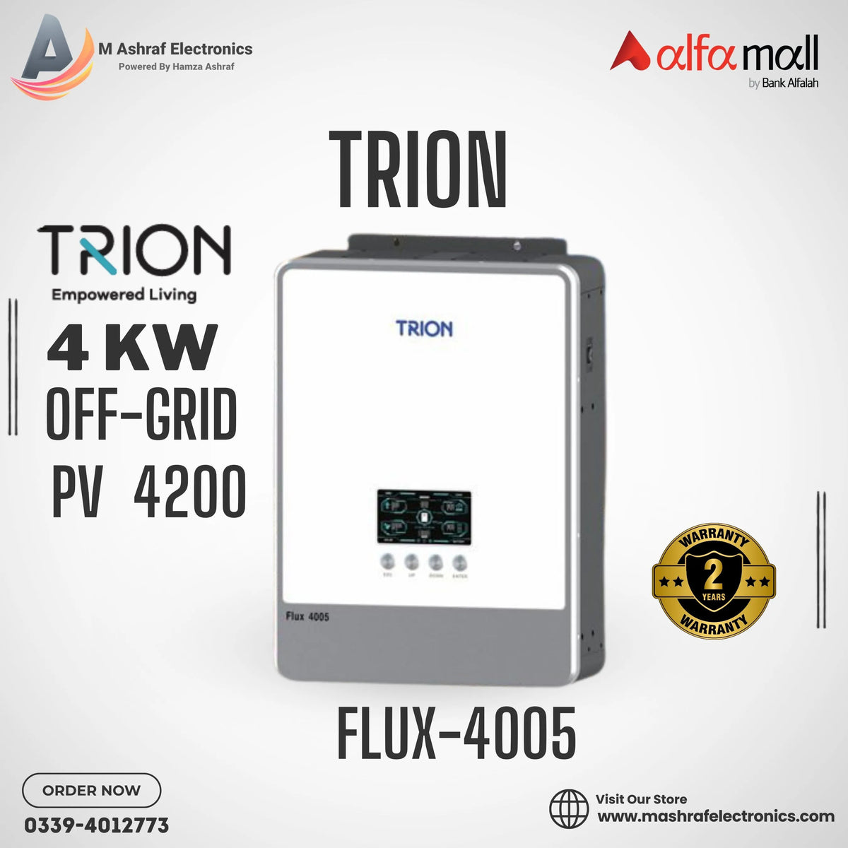 Trion Flux 4005 3800Watts PV4200 Off Grid Solar Inverter & Controller