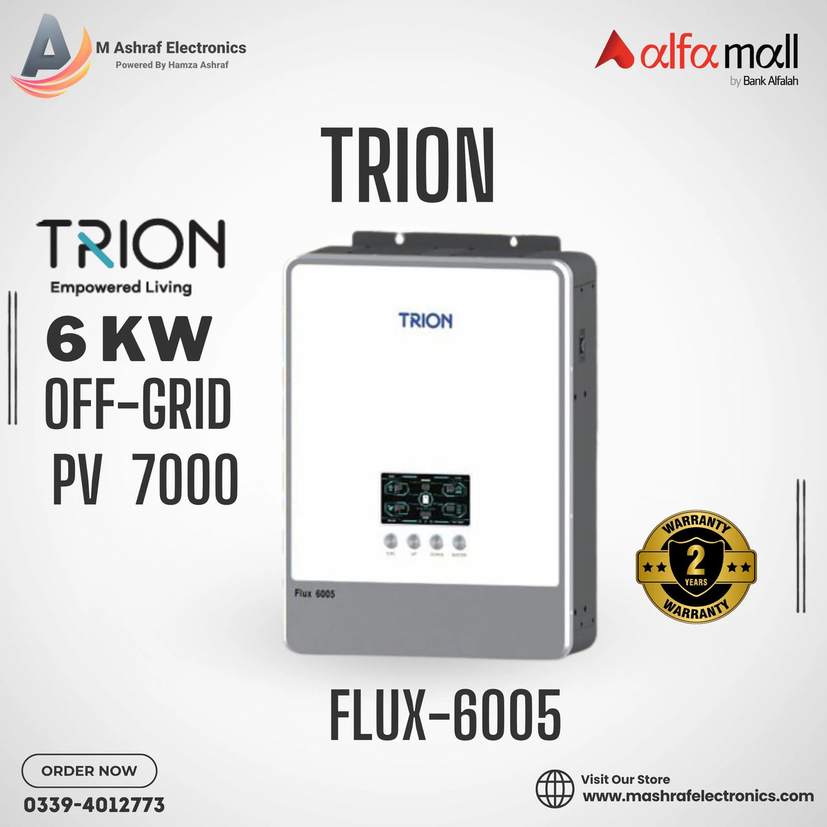 Trion Flux-6005 Off-Grid Series 6200 Watt Pv 7000 Solar Inverter & Controller