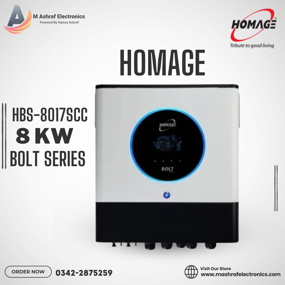 Homage HBS-8017SCC Bolt Series Ups Solar Supported Inverter